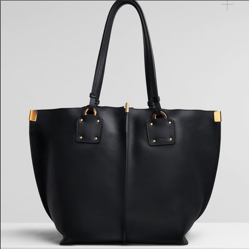 Chloe Black Vick Leather Tote Bag